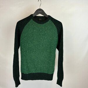 J.crew Wool Blend Baseball Crew Sweater, M